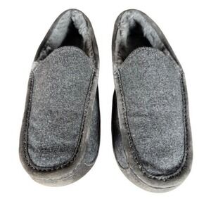 UGG Mens Ascot Wool Lined Slipper Moccasin Shoes‎ Gray Suede Size 9